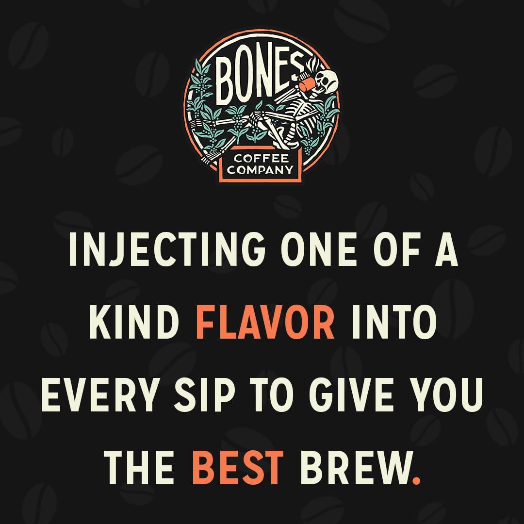 Bones Coffee Company Bones Coffee Company Sinn \'O\' Bun Flavored Coffee Beans, Medium Roast Ground Coffee Low Acid, Cinnamon Bun Flavor (12 oz)
