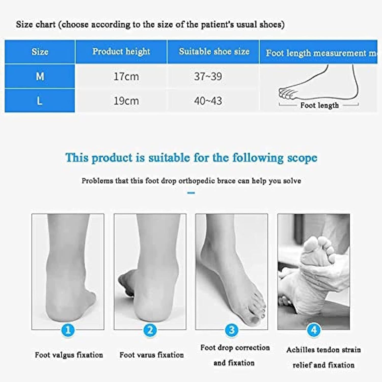 KarFri KarFri Ankle Foot Orthosis Support For Fracture Fixed Foot Drop Orthosis AFO Brace Foot Varus Correction Support Stroke Hemiplegia Rehabilitation Equipment (Color : Right Foot, Size : Medium)