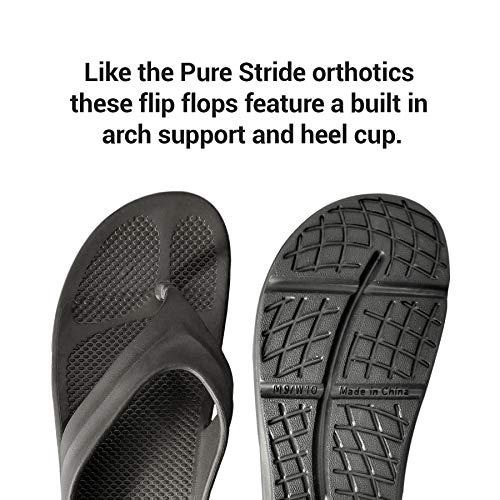 Pure Stride Pure Stride Therapeutic Flip Flops, Orthotic Thong Sandals for Plantar Fasciitis, Metatarsal and Heel Spurs, Feet Pain Relief and Arch Support - Navy, Men’s Size 13