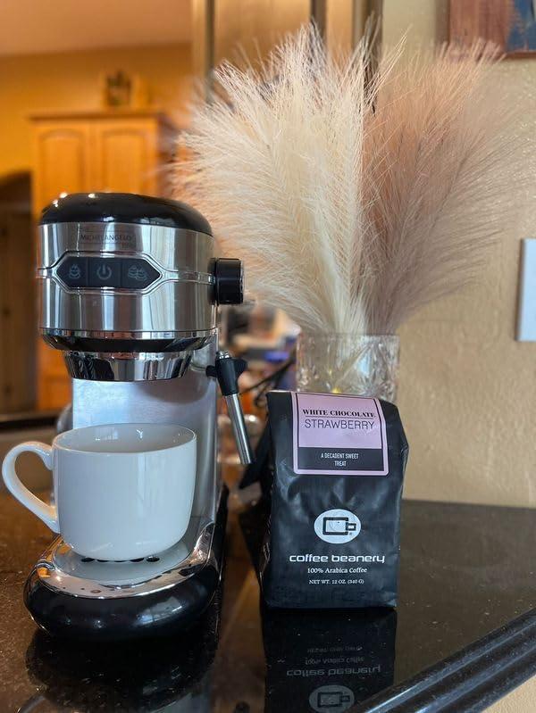 Coffee Beanery White Chocolate Strawberry Coffee by Coffee Beanery | 12oz Flavored Coffee Ground Medium Roast Coffee| 100% Specialty Arabica Coffee Ground | Gourmet Coffee | Flavored Ground Coffee Medium Roast