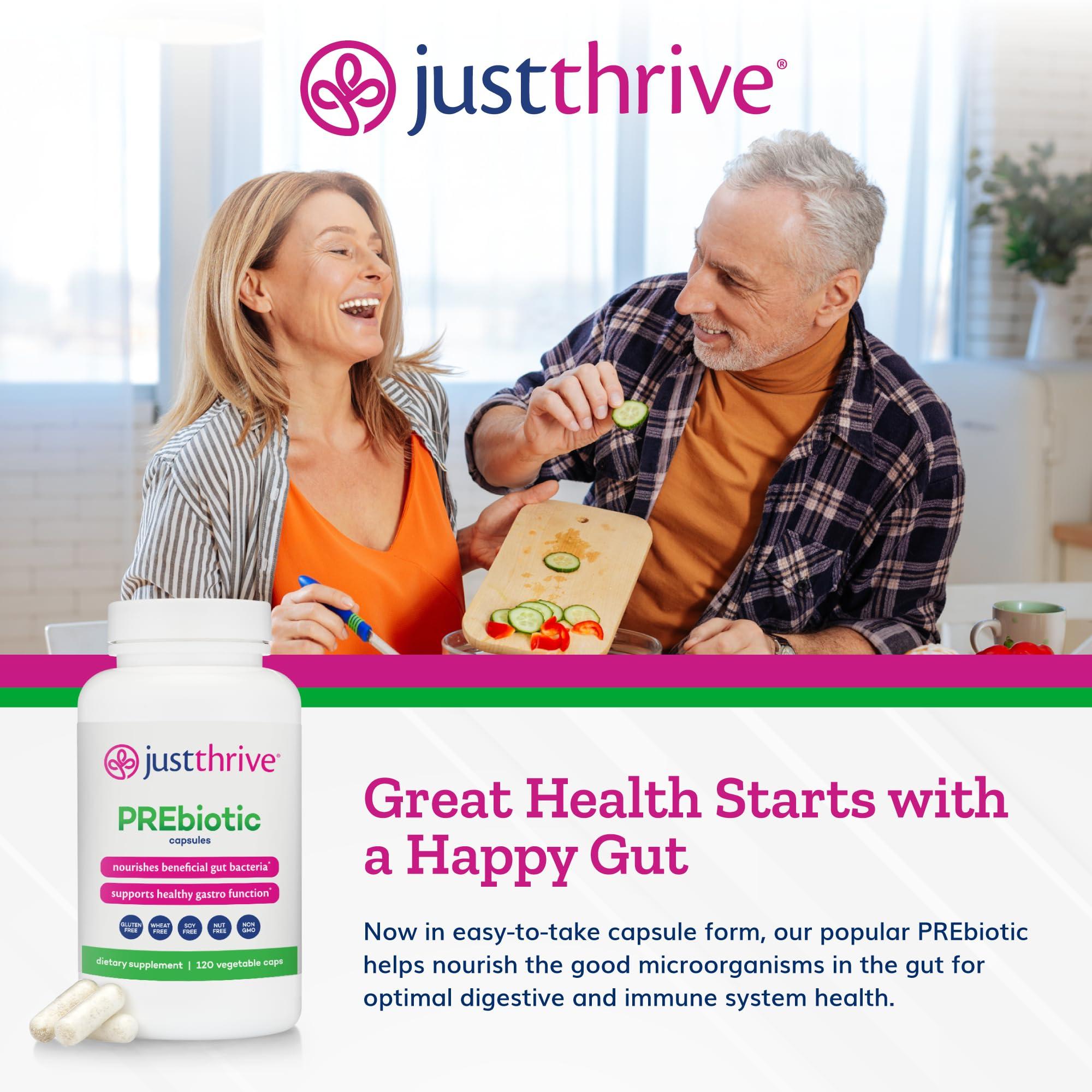 Just Thrive Just Thrive PREbiotic Capsules - Prebiotic Blend for Gut Health and Immune Support, 120 Caps