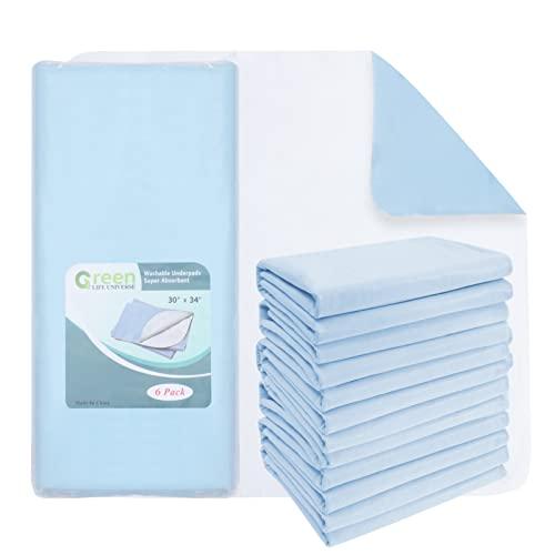 Green life universe 18 Pack Waterproof Underpads Washable Reusable Pet Training Bed Pad Soft Incontinence Adult Senior, 30\" x 34\"