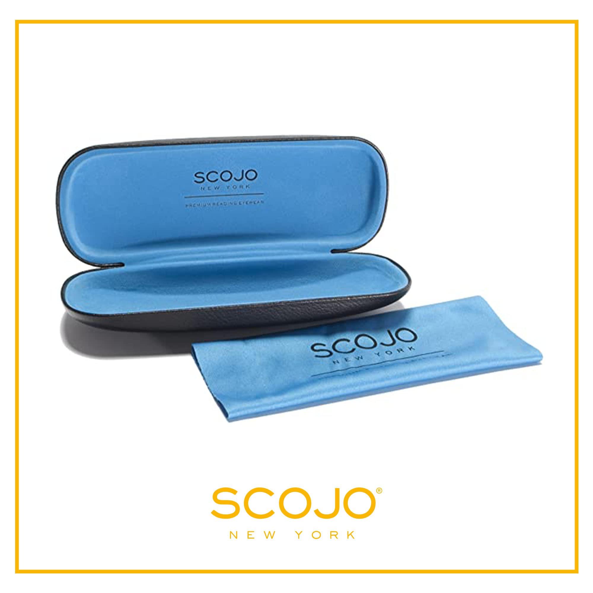 Scojo New York Scojo New York Gels Original Blue Light Reading Glasses | 1.5x BLUE RUBBER COATED | Readers for Men & Women | Stylish, Scratch-Resistant Lenses