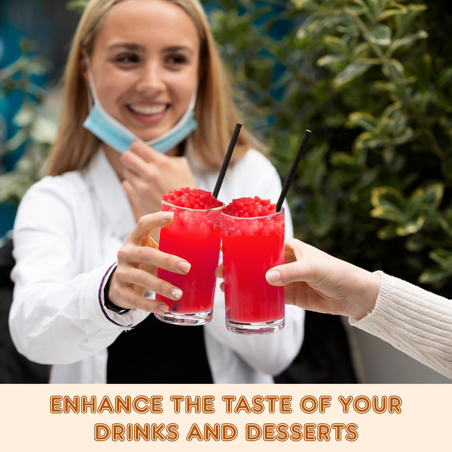 Fanale Fanale Coconut Jelly Topping nata de coco for Boba Tea | Ice Cream | Yogurt | Smoothie | Milk Tea | Desserts Strawberry Heart Shaped, 6.6 pound (Pack of 4) | JEL026-CS