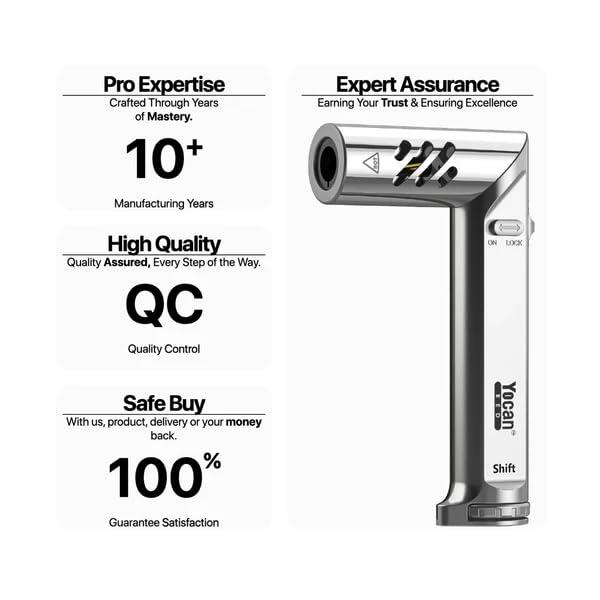 LIGHTERUSA Yocan Red Series Shift Butane Windproof Torch Lighter, Yellow