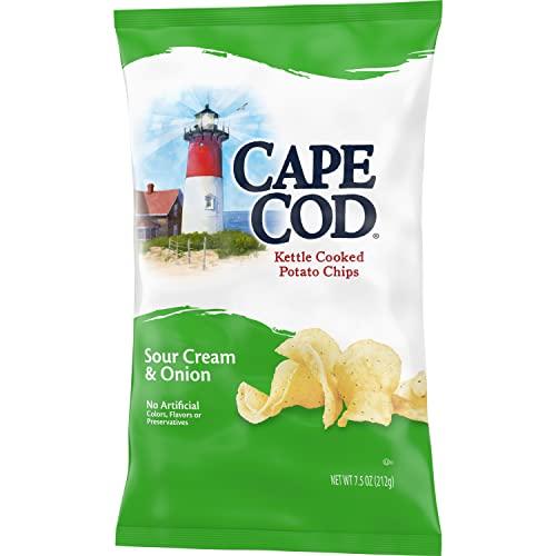 Cape Cod Cape Cod Potato Chips, Sour Cream and Onion Kettle Cooked Chips, 7.5 Oz