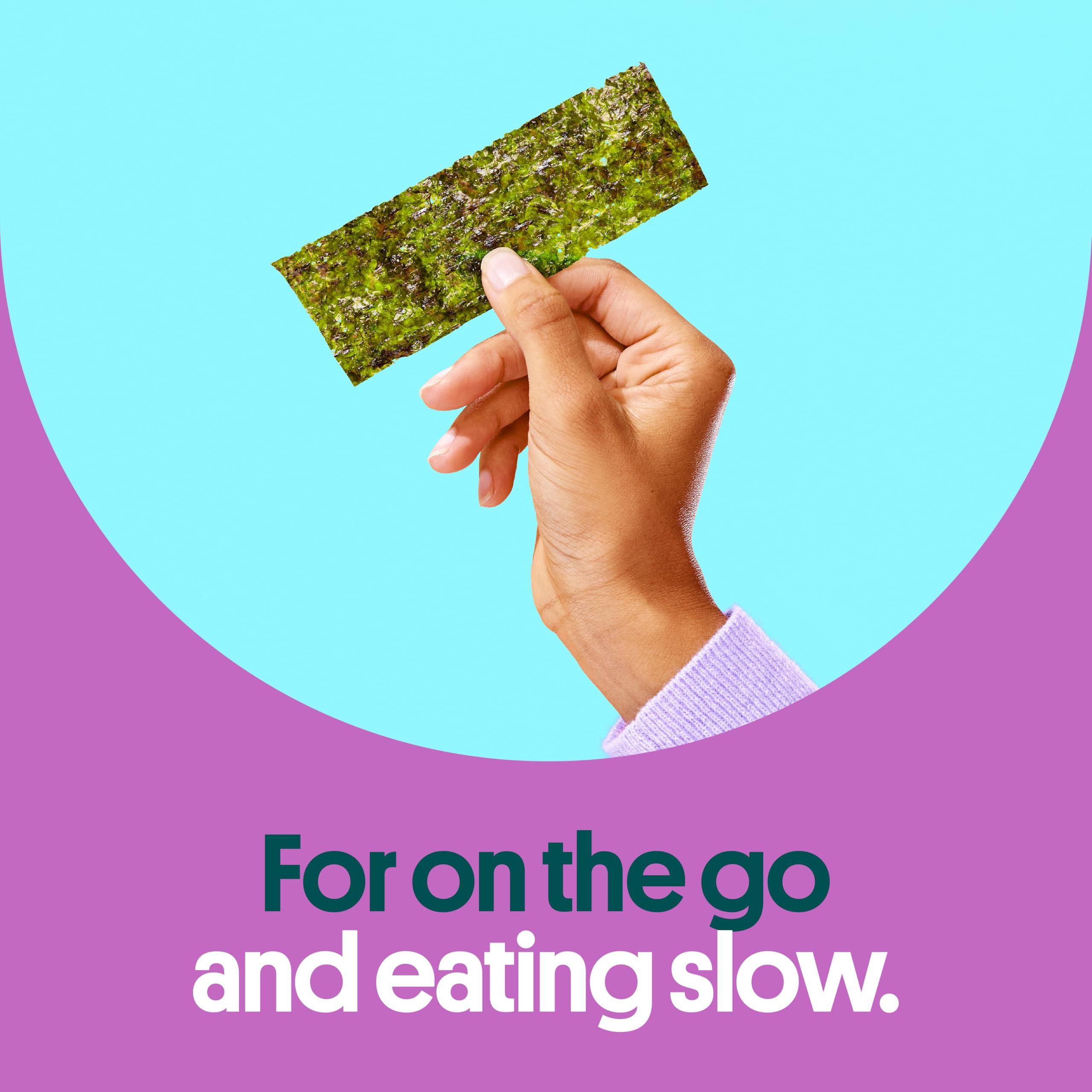 gimMe Gimme Seaweed Grab & Go Organic Premium Roasted Seaweed Snacks, Teriyaki, 5 Count Trayless, Keto, Vegan, Gluten-Free, Source of Omega3s and Iodine, Healthy On-The-Go Snack for Kids and Adults