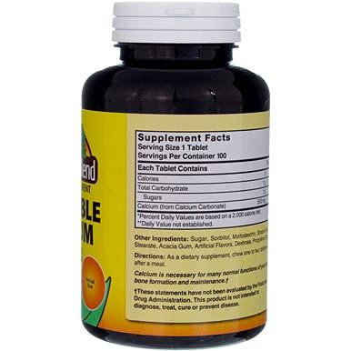 Nature's Blend Nature's Blend Chewable Calcium 500 mg, 100 Tablets (Pack of 5)