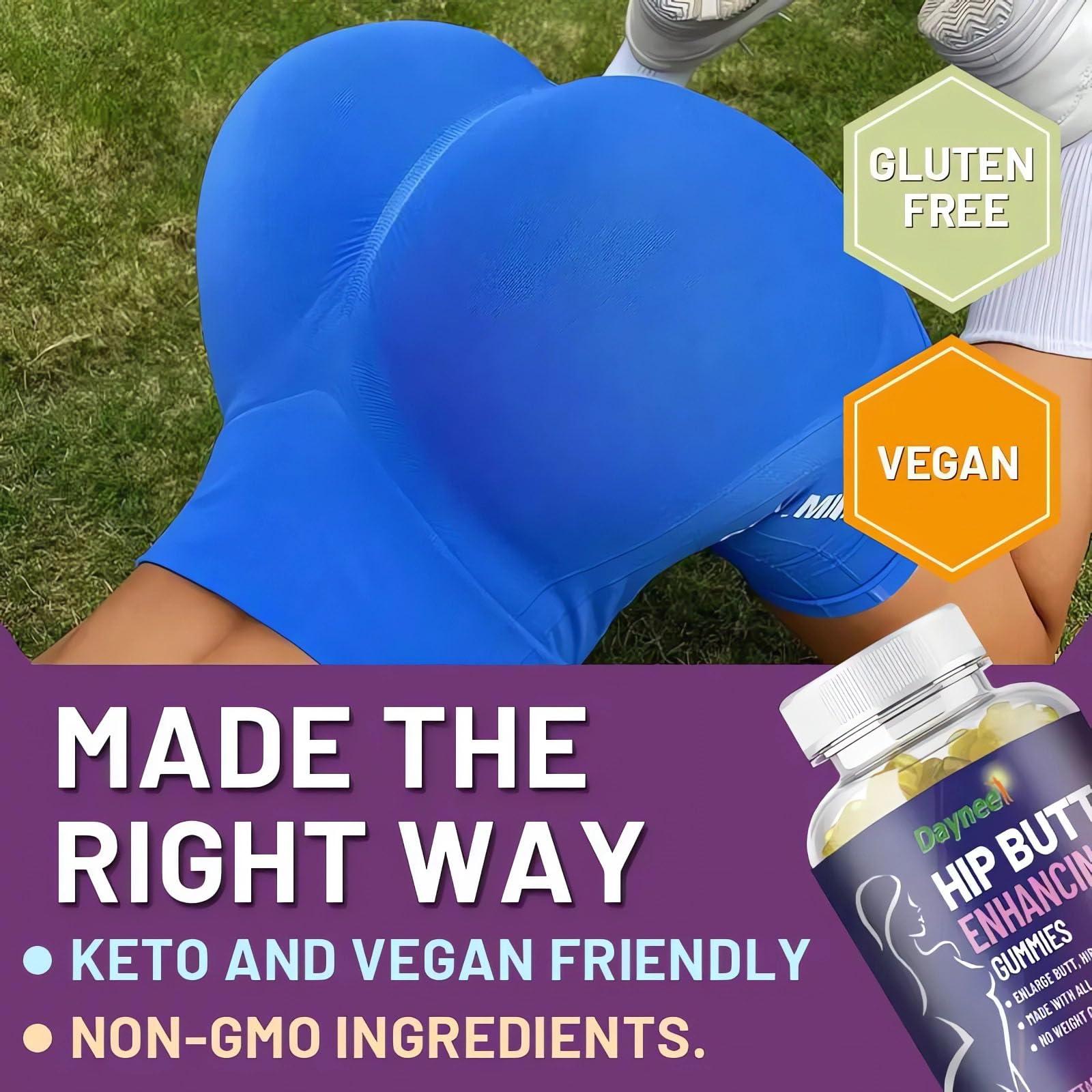 Wins Town Wins Town Hip Butt Enhancement Gummies, Booty Gummies for Bigger Butt, Bum Support Gummies for Women, Multivitamins, 60 Count