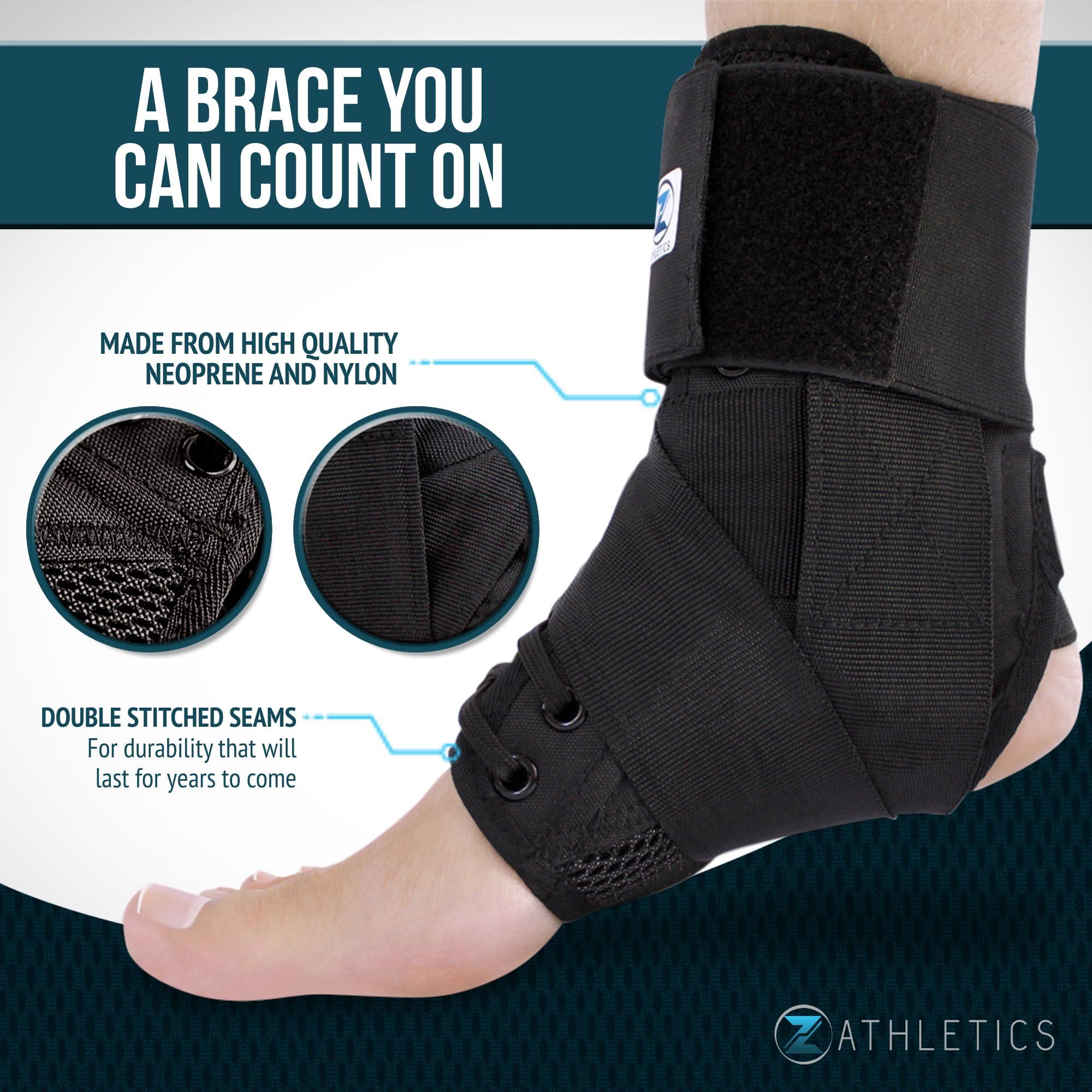 Z ATHLETICS Z ATHLETICS Zenith Ankle Brace, Lace Up Adjustable Support for Running, Basketball, Injury Recovery, Sprain! Ankle Support for Men, Women, and Children