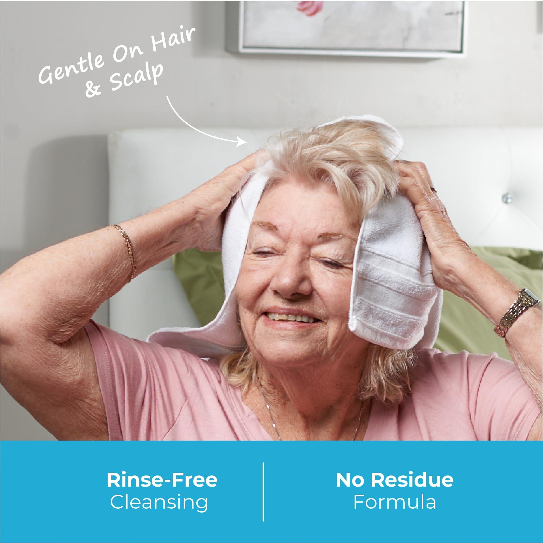 Scrubzz Scrubzz Shampoo Caps No Rinse for Elderly and Bedridden Patients, Rinse Free Shampoo Caps for Post Surgery and Hospital Stays, Waterless Hair Washing Shower Caps - 6 Pack