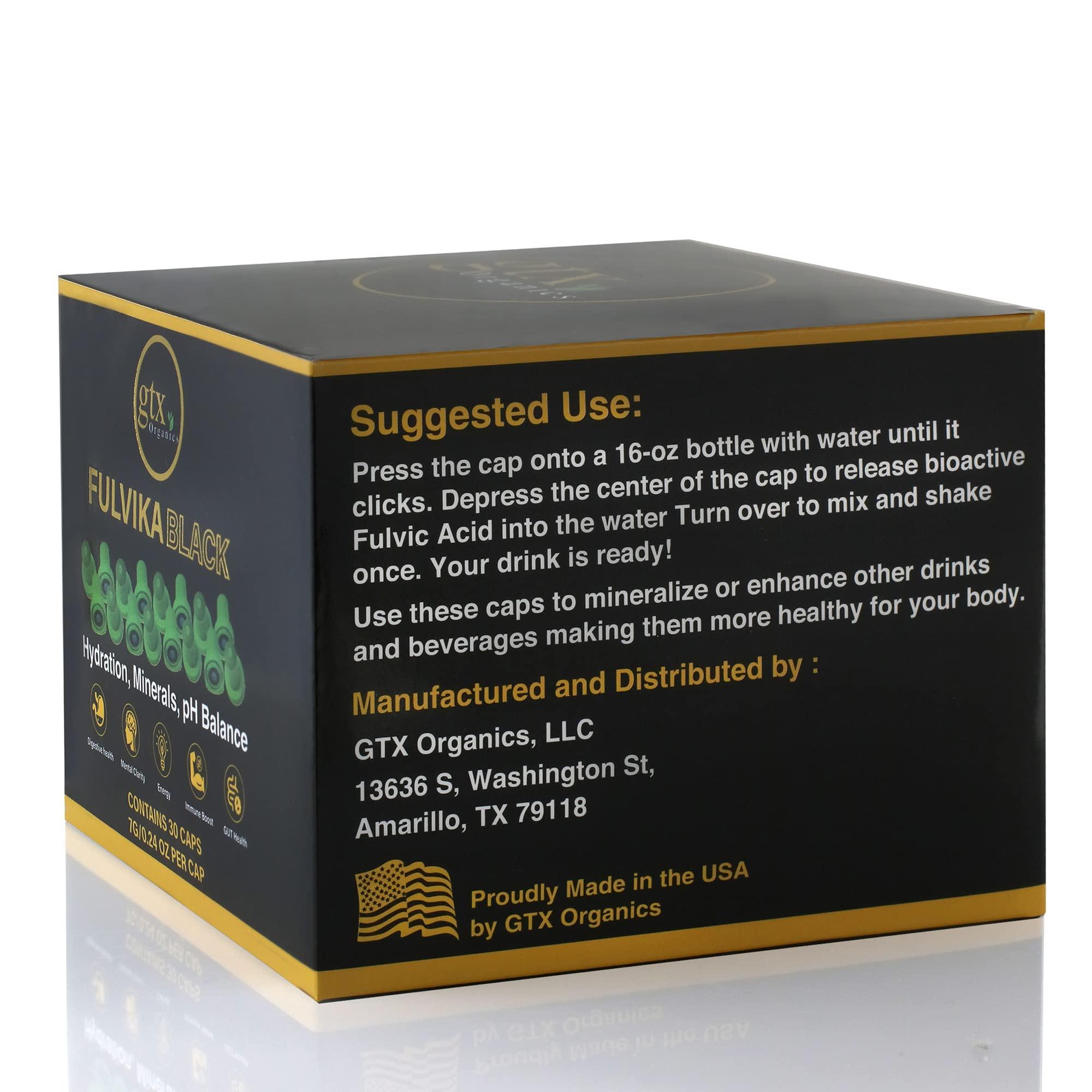 Fulvika Trace Minerals Supplement in Bottle Caps (60 Servings)(Flavorless) 74 Trace Minerals from Pure Humic & Pure Fulvic Acid Concentrated, Plant-Based, Electrolytes & Alkaline pH (Kosher)