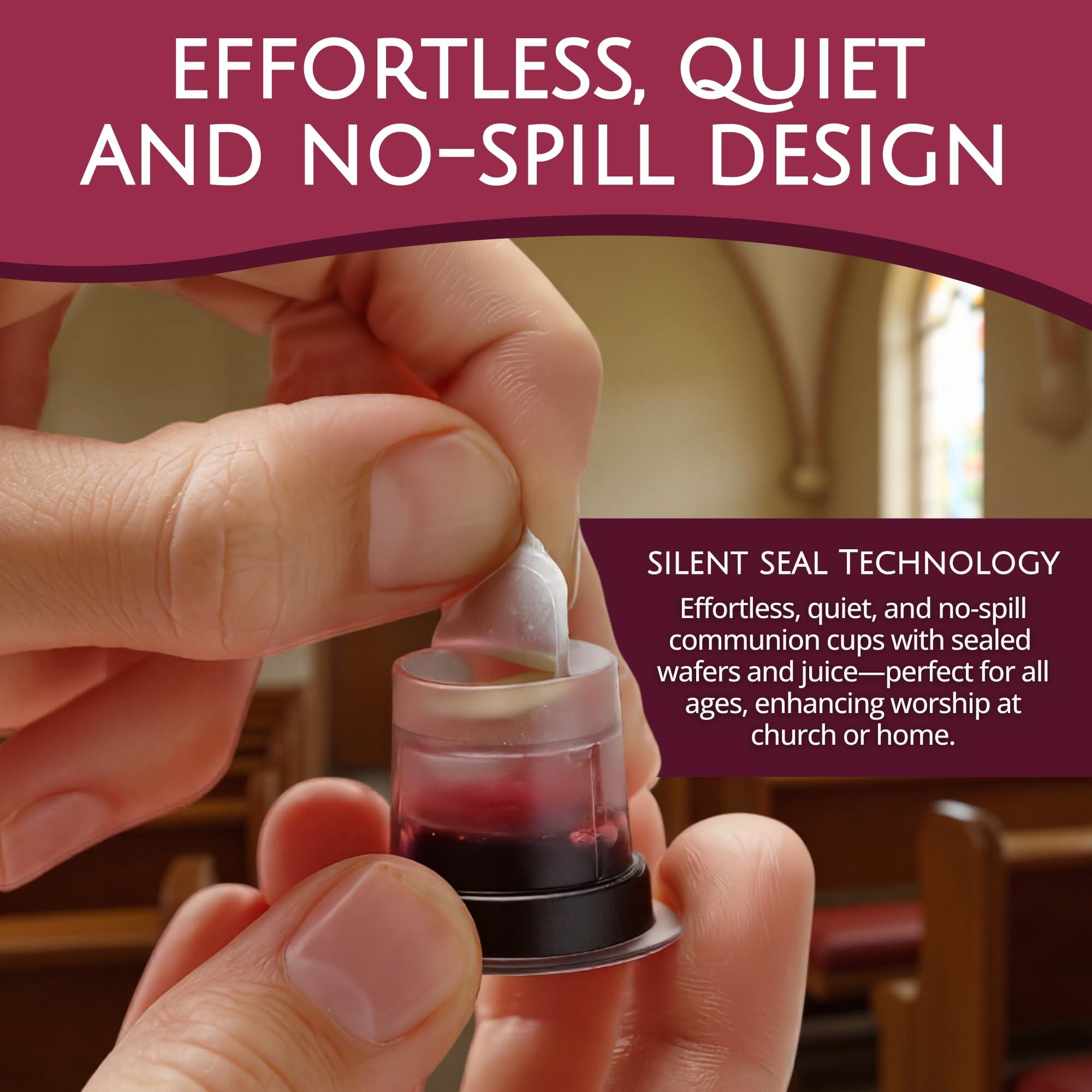 truevine truevine Top & Bottom Communion Cups and Wafer Set - Prefilled Cups with Fresh Unleavened Bread & Grape Juice - Carefully Packaged & Easy to Open, Ideal First Communion Favors for Guests (200 Count)