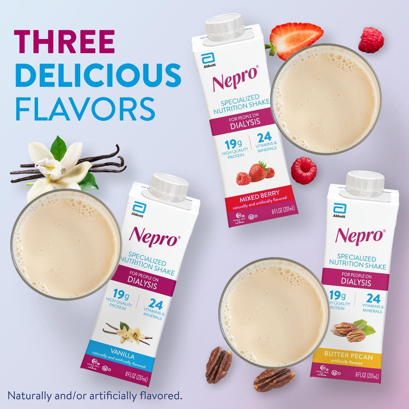 Nepro Nepro Nutrition Shake for People on Dialysis, With 19 Grams of Protein, 420 Calories, Homemade Vanilla, 8 fl oz, Pack of 24