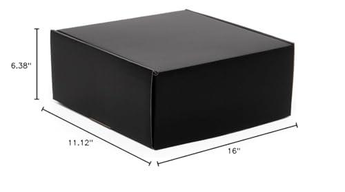 Paper Mart Corrugated Tuck Top Box - Black - 16" x 11-1/8" x 6-3/8" - Case of 10