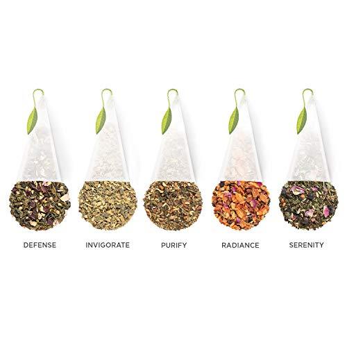 Tea Forte Tea Forte Wellbeing Organic Wellness Tea Presentation Box Tea Sampler Gift Set, 20 Assorted Variety Handcrafted Pyramid Tea Infuser Bags - Herbal Tea, Green Tea
