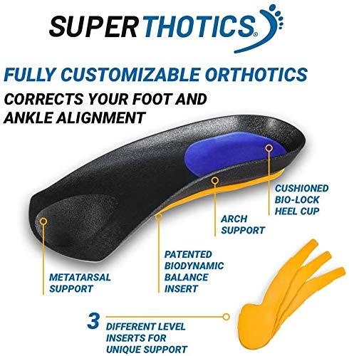 Superthotics Superthotics Customizable Orthotics, Relief Cushions & Peppermint Lotion Deluxe Bundle for Men & Women Align The Body to Relieve Foot, Hip, Knee & Back Pain Plantar Fasciitis Relief Mens 11.5-13