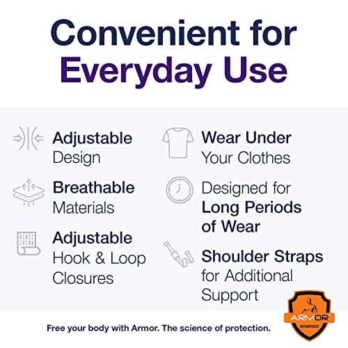 Armor Armor Adult Unisex Chest Support Brace to Stabilize the Thorax after Open Heart Surgery, Thoracic Procedure, or Fractures of the Sternum or Rib Cage, Black Color, Size Small, for Men and Women