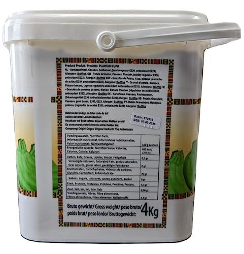 African Beauty Plantain Fufu Flour African Mix 8.8 LB Bucket - Authentic, Premium Quality Fufu Flour with Real Plaintain - 100% Natural by African Beauty