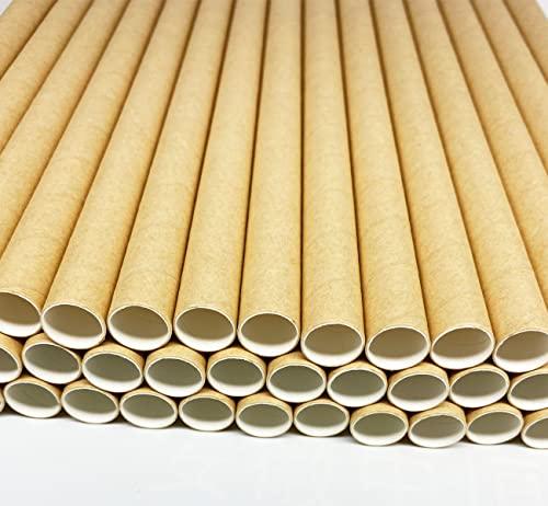 morneve Boba Straws, Smoothie Straw Paper Drinking Straws Disposable Biodegradable Extra Wide 12mm 0.5" Large for Bubble Tea Pearls Jumbo Milkshake Slushy Wedding Party Supplies, Kraft 50 Pcs