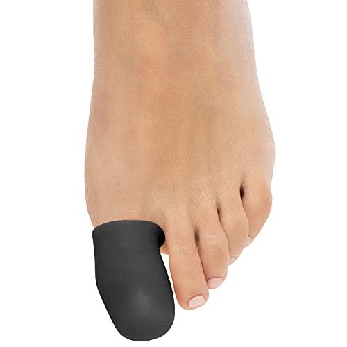 ZenToes ZenToes 6 Pack Gel Toe Cap and Protector - Cushions and Protects to Provide Relief from Missing or Ingrown Toenails, Corns, Blisters, Hammer Toes (Large, Black)