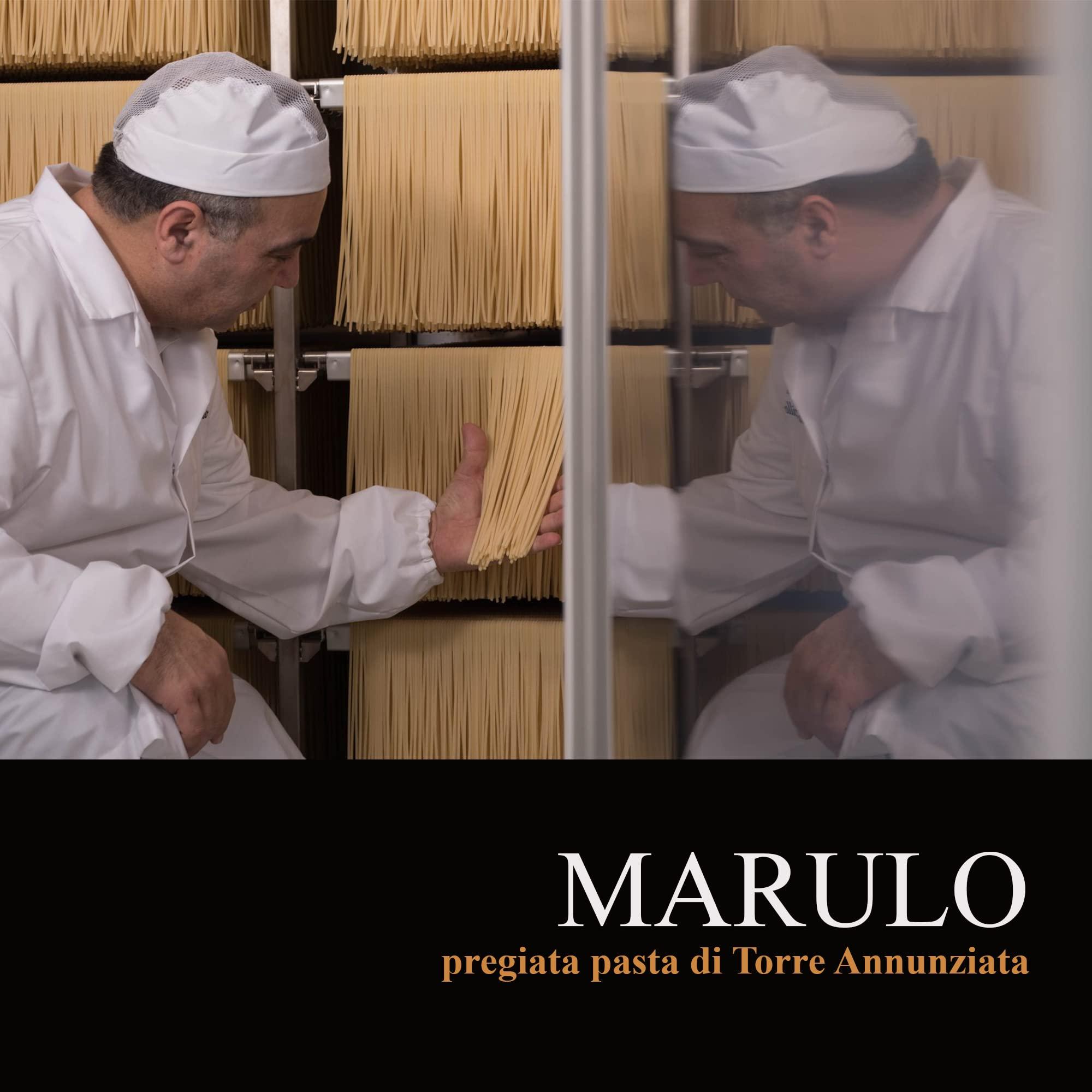 MARULO pregiata pasta di Torre Annunziata Marulo, Bucatani, Italian Pasta Bronze Die Cut, Artisan Pasta, 1.1 Pound (Pack of 12), Only 2 Ingredients, Pasta Imported Italian. Pasta from Campania.