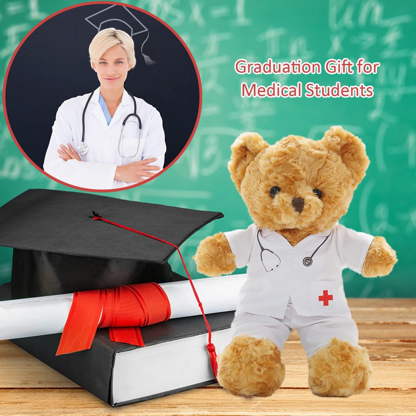 MeterBear Personalized Teddy Bear with Custom Text/Blessing, Bear Stuffed Animal Plush as Nurse Gift/Doctor Gift for Women/Men, Personalized Gift for Nurse/Doctor/Medical Student Graduation (8IN-Doctor 3)