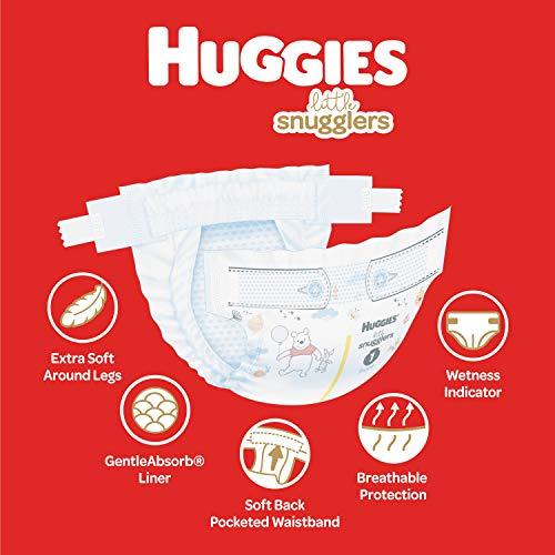 HUGGIES Baby Diapers Size 1, 76ct, Huggies Little Snugglers, Gentle Skin Protection