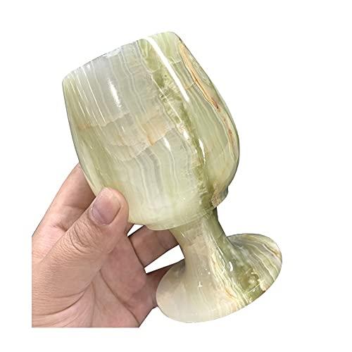 SAIYI SAIYI Decorative Ornaments 5 Inches Afghanistan Jade Goblet Healing Crystal Quartz Cup Reiki Energy Ore for Home Decor (Color : Partial White)