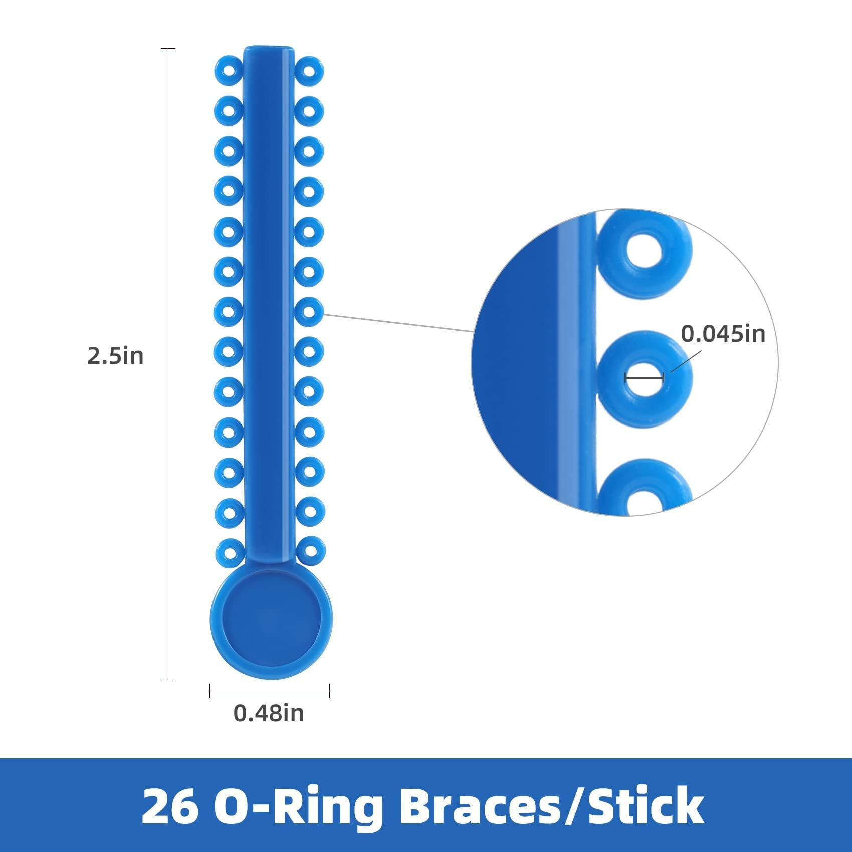 PROTECTOR Dental Orthodontic Ligature Ties Braces 1040 Pcs, Ortho Braces Color Bands Ligature Ties Elastomeric O-Rings for Braces (Multi color)