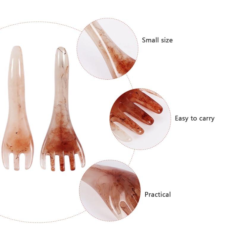 EXCEART EXCEART 2pcs Massage Rake Guasha Scraping Scalp Comb Multi- Functional Handheld Head Scratcher Massage Tool Massager for Head Caring, Relaxation, Physical Therapy, Acupoint Treatment