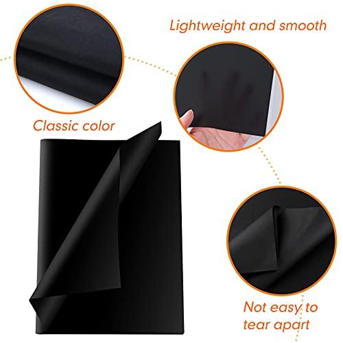 MIAHART MIAHART Black Tissue Paper Bulk for Gift Wrapping 60 Sheets Black Tissue Paper for Gift Bags Packaging Floral Birthday Christmas Halloween DIY Crafts Pompoms Confetti Decor