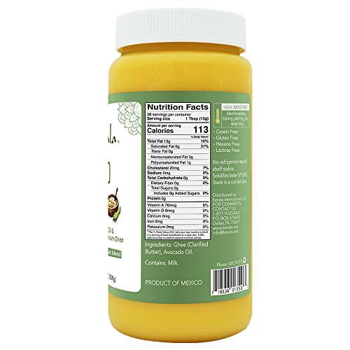 kevala Kevala Avocado Ghee Blend - Ghee Butter - Avocado Oil - Spreadable Butter - Avocado Cooking Oil - Ghee Clarified Butter Unsalted - Cold Pressed Avocado Oil - 17.6 oz - 1.1 lb - Paleo - Casein Free - Gluten Free - Lactose Free