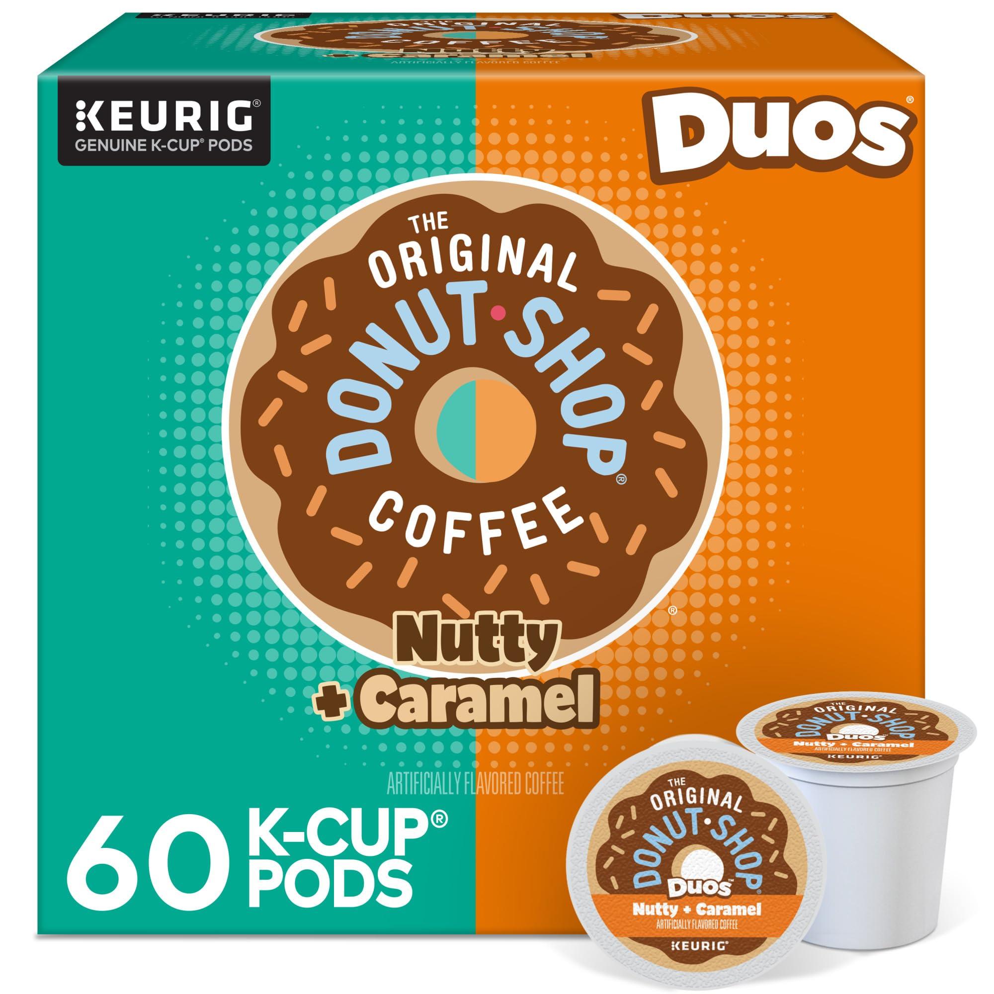 The Original Donut Shop The Original Donut Shop Duos Nutty + Caramel Coffee, Keurig Single Serve K-Cup Pods, Light Roast Coffee, 60 Count, (6 Packs of 10)