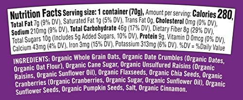 Bob's Red Mill Bob\'s Red Mill Organic Gluten Free Oatmeal Cup, Fruit & Seed, 2.47 Ounce (Pack of 1), Non-GMO, Whole Grain, Kosher
