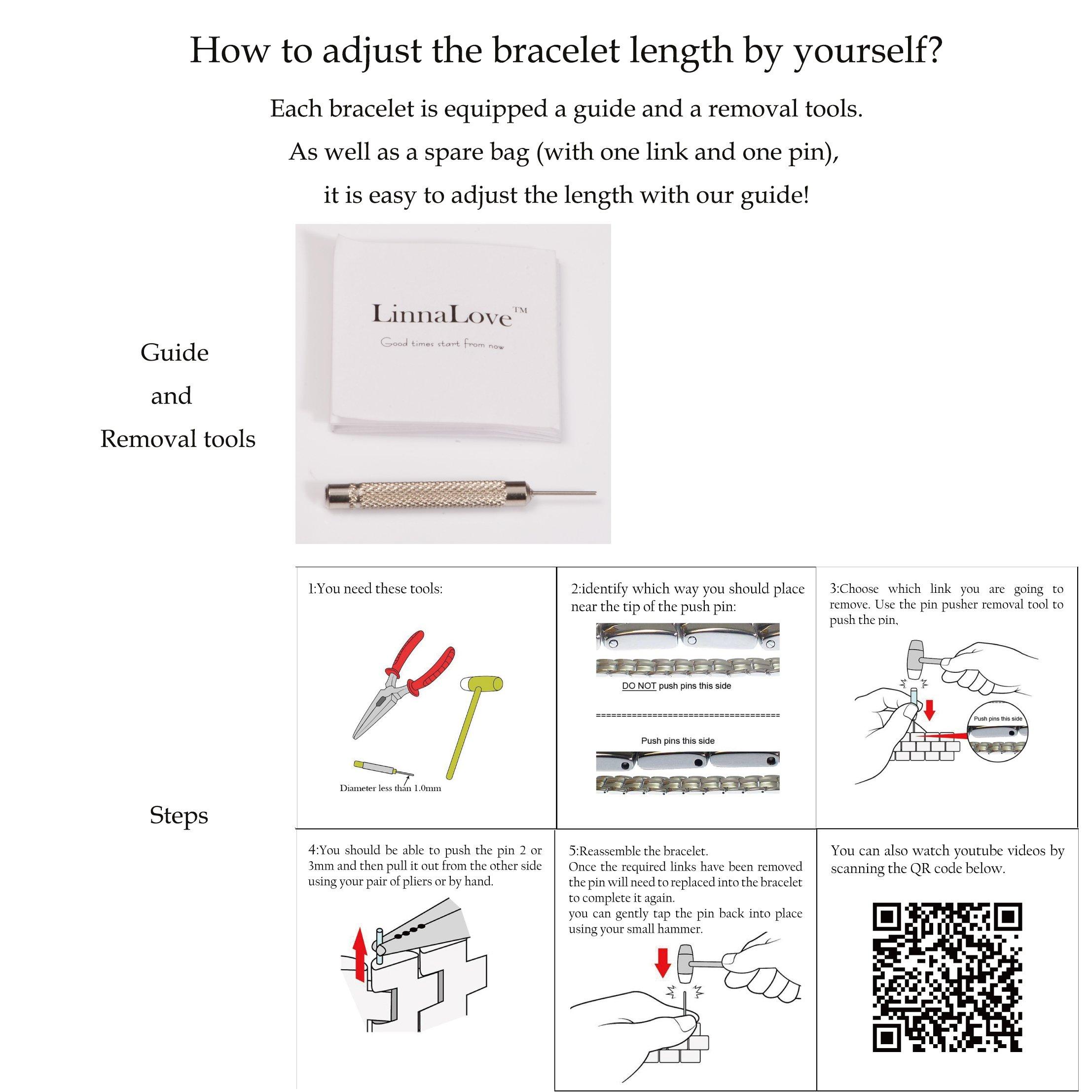 LinnaLove LinnaLove Free Engraving Titanium Medical Alert id Bracelets for Men(8.5")