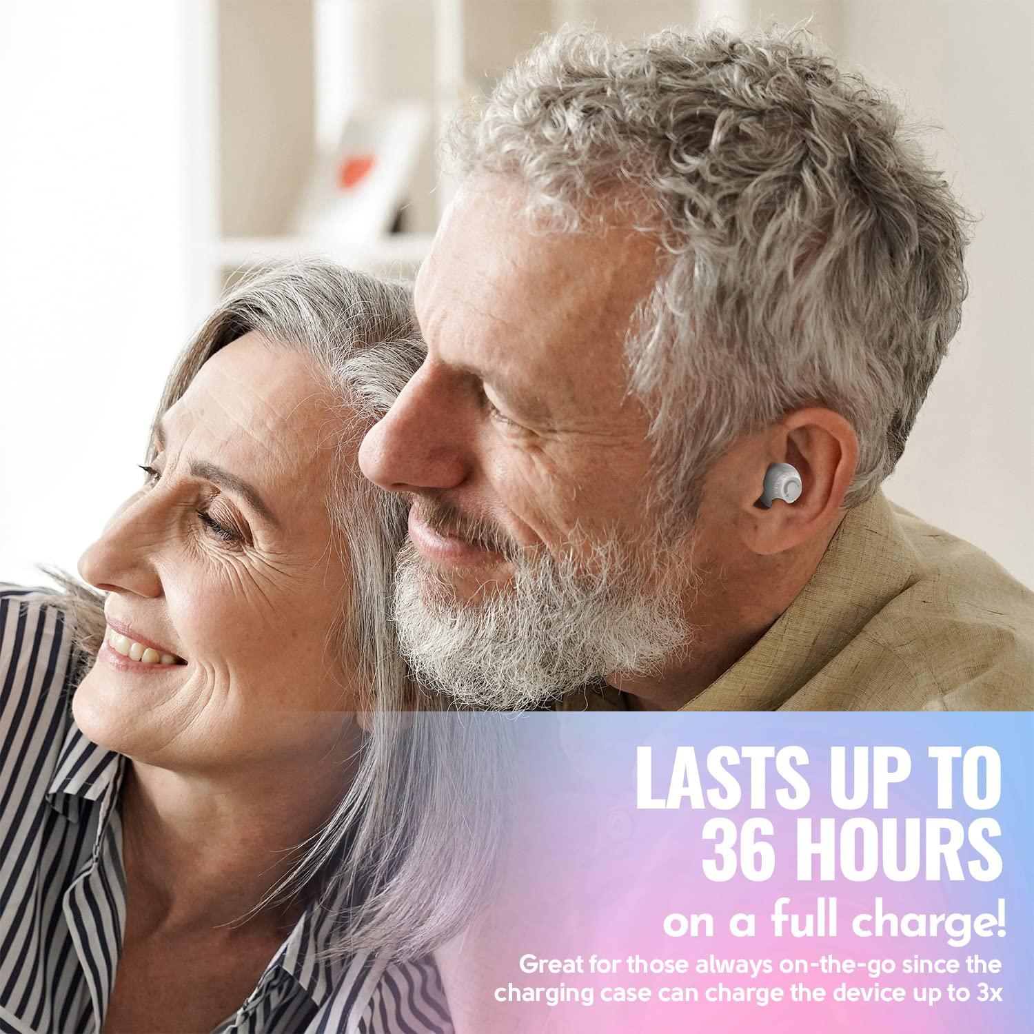 MEDca Mini Digital - ITE Rechargeable Personal - Lightweight Device with Noise Cancelling, in-Ear Detection & Volume Control Dial for Adults Seniors, White