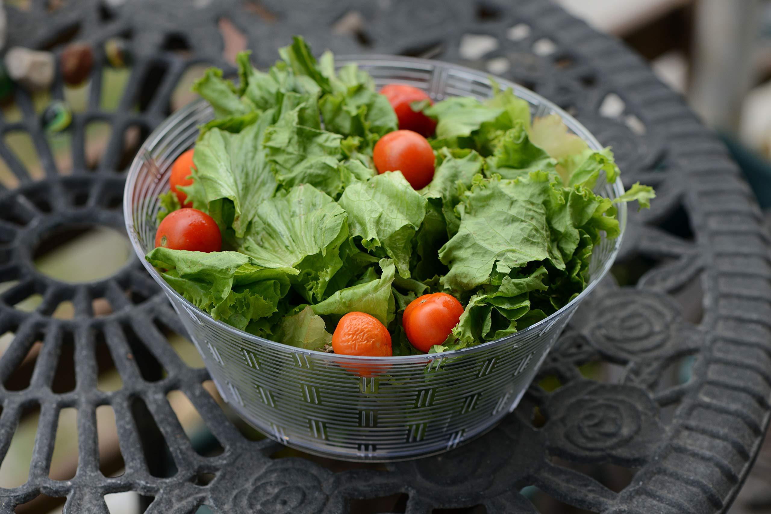 EcoQuality [40 PACK] Reusable Clear Plastic Bowls - Disposable Hard Plastic Bowls Medium Dessert Bowls - Great for Weddings, Serving, Catering, Ice Cream, Event or Home Party Supplies Basket Weave Design