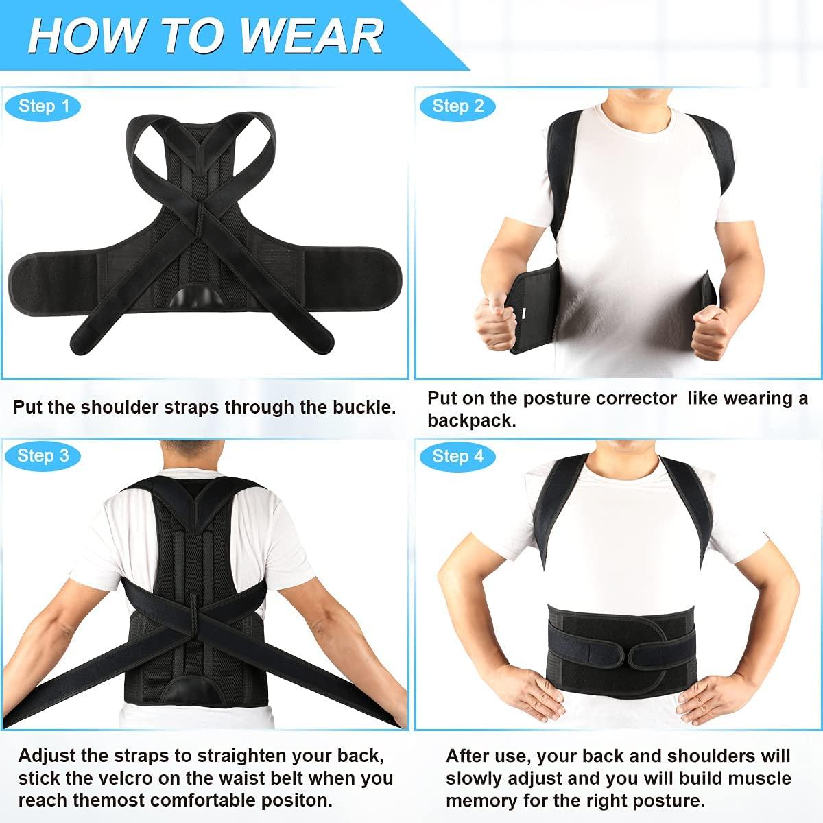PAZAPO Posture Corrector for Men&Women - Back Brace for Lumbar Support and Upright - Breathable Back Straightener Back Corrector Posture Improve and Neck, Back, Shoulder Pain Relieve (Small(24-29 Inches))