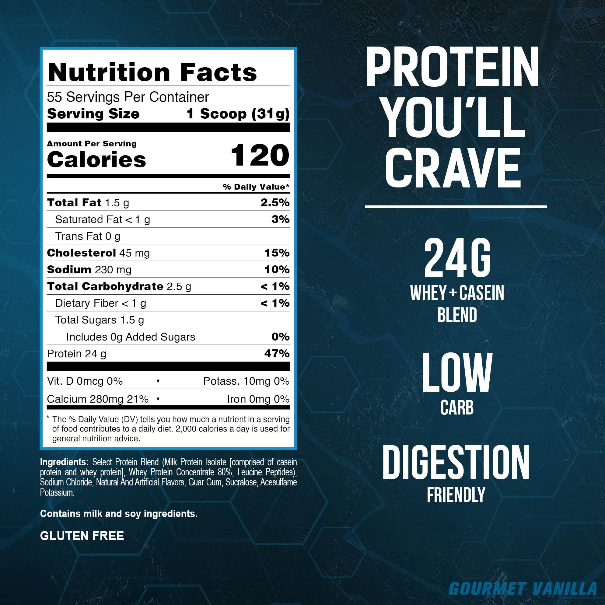 PEScience PEScience Select Low Carb Protein Powder, Gourmet Vanilla, 55 Serving, Keto Friendly and Gluten Free