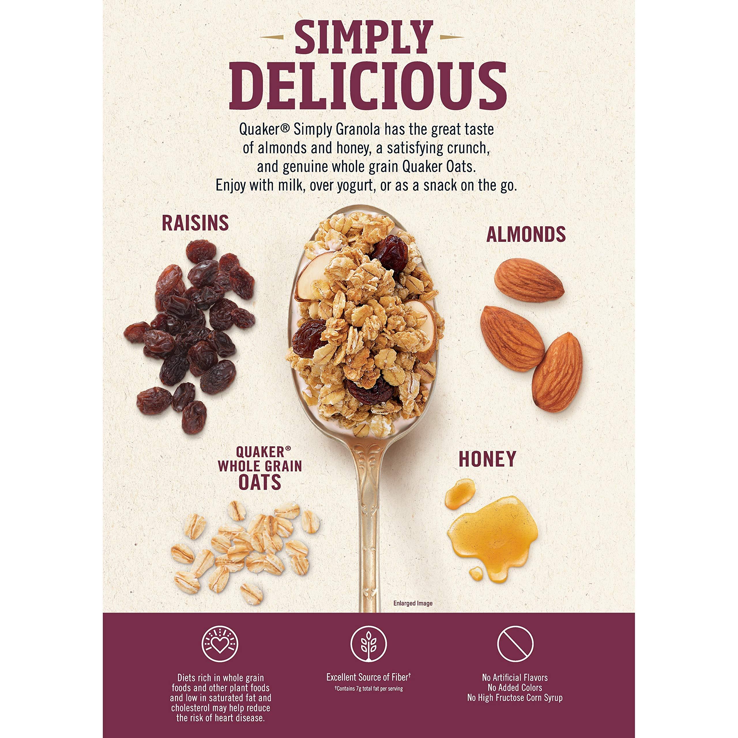 Quaker Quaker Simply Granola, Oats, Honey, Raisins and Almonds, 28 oz Boxes, (2 Pack)