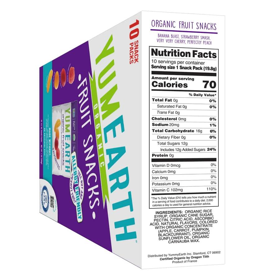 YumEarth YumEarth Organic Fruit Snacks Box, 0.7 Ounce (Pack of 10)