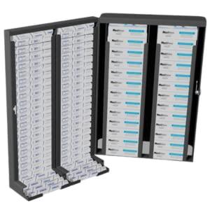 GG Golden Group International Tampon & sanitary napkin free vending dispenser for public restroom, steel cabinet with lock, wall mountable, gray SD9000GY