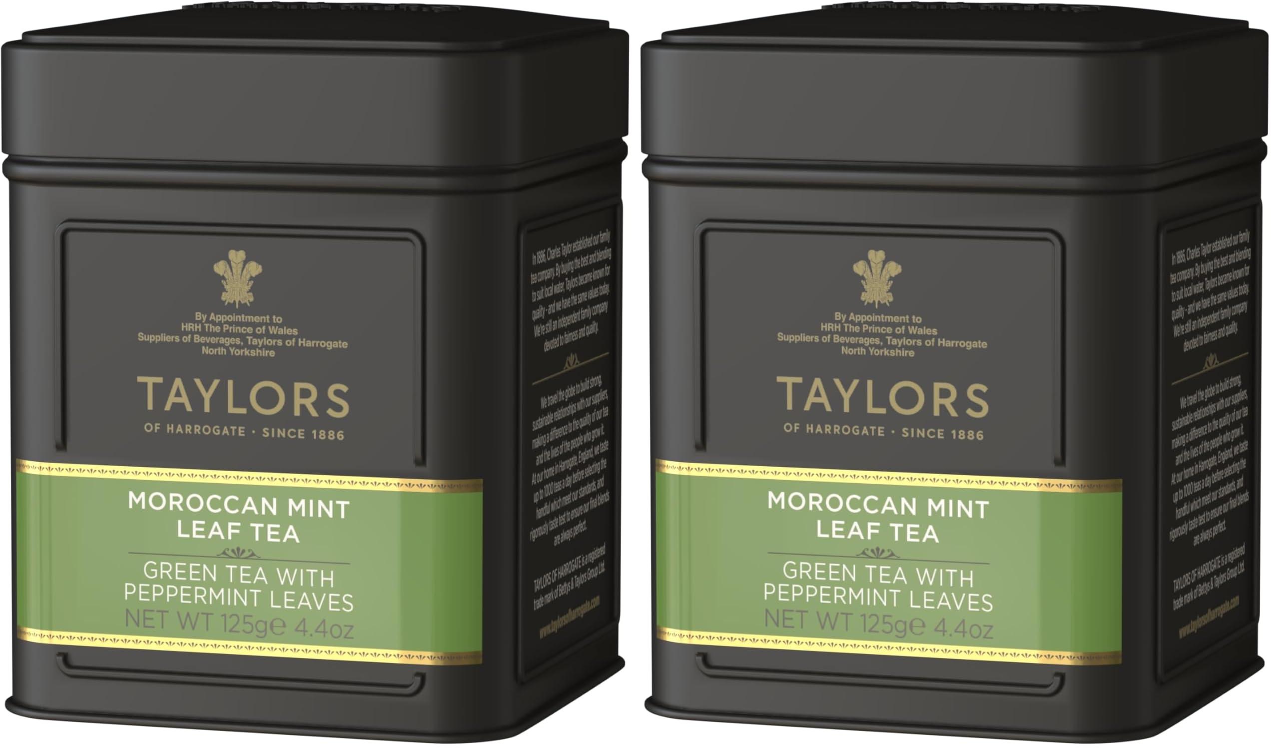 Taylors of Harrogate Taylors of Harrogate Moroccan Mint Green Tea Loose Leaf, 4.41 Ounce Tin (Pack of 2)