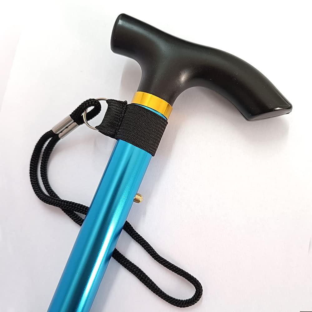 MUFANDUO Collapsible Walking Cane for Women & Senior Men, Folding Lightweight Walking Sticks for Seniors Balance, Adjustable Canes, Stick and Crutches for Adults, bastones para caminar Mujer & Hombre (Blue)