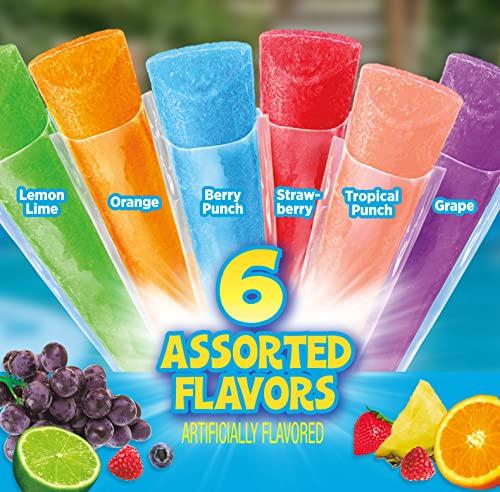POP-ICE Pop Ice Popsicle Variety Pack of 1 Oz Freezer Bars, Assorted Flavors, 80 Count