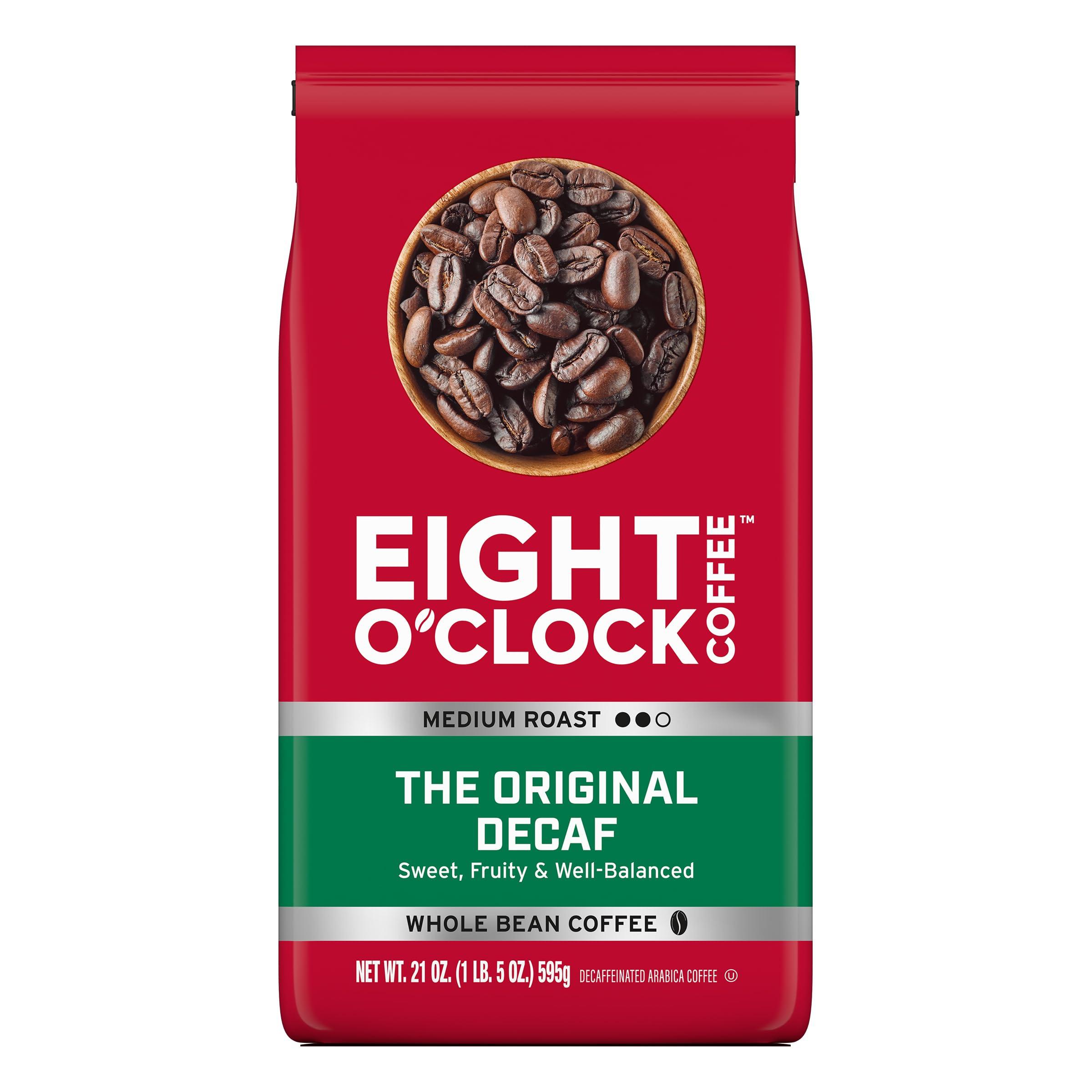 Eight O'Clock Coffee Eight O'Clock Coffee The Original Decaf, 21 Ounce (Pack of 1) Medium Roast Whole Bean Decaffeinated Coffee, 100% Arabica