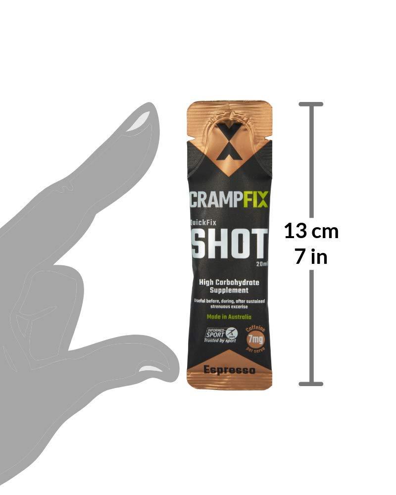 CRAMPFIX CrampFix Sports Shot, Prevents and Relieves Muscle Cramps in Seconds, Easy Carry Sachets, 15 Pack, All Natural, Espresso with Caffeine