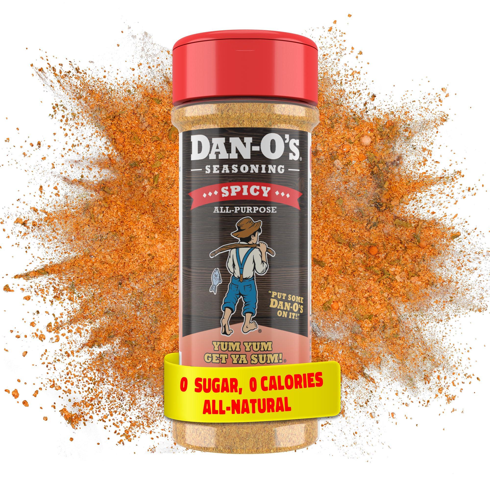 Dan-O\'s Dan-O\'s Spicy Seasoning - Great on Chicken, Meats, Veggies - All-Purpose, All-natural, Sugar Free, Zero Calorie, Savory Seasoning for Cooking Anything, Marinade, Rub, Gumbo - X-Small bottle (2.5 oz)