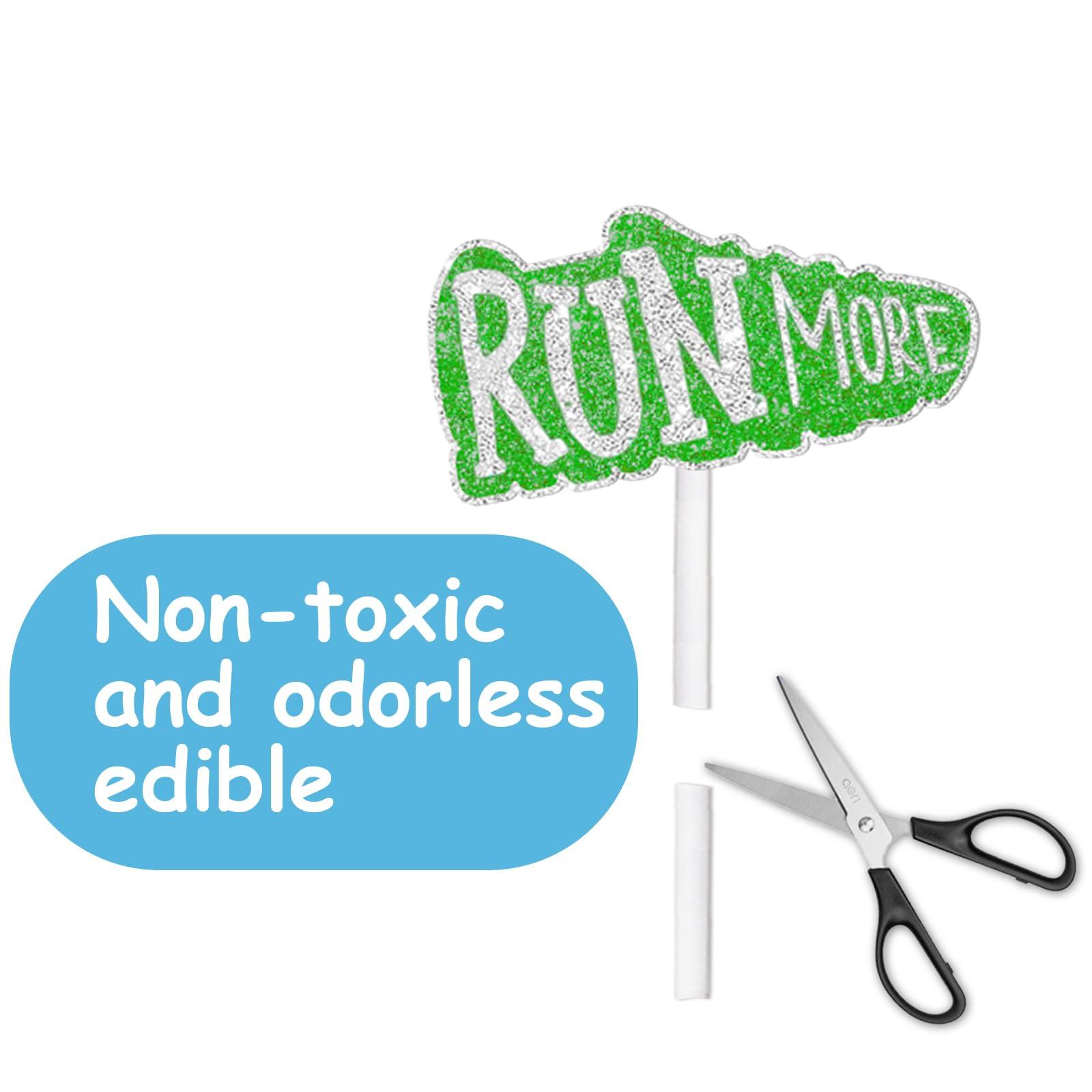 LETLIMIT 18pcs Glitter Run Dessert Cupcake Topper Pace Running Track Cross Country Marathon Theme Decorations Men Women Boys Girls Happy Birthday Party Decor Supplies